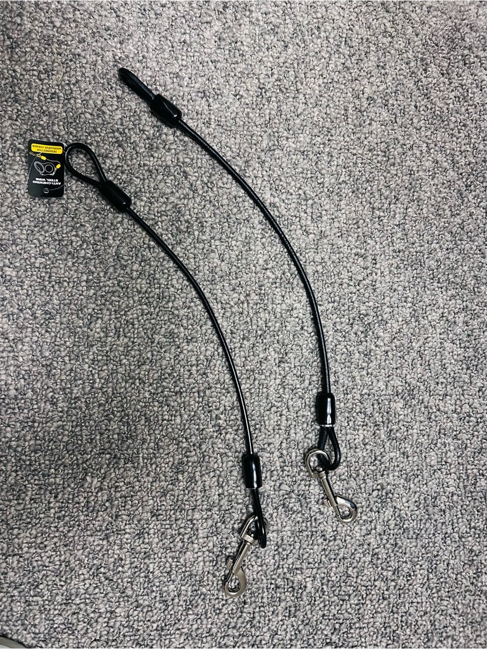 Black Double Dog Coupler Leash - Heavy Duty Splitter